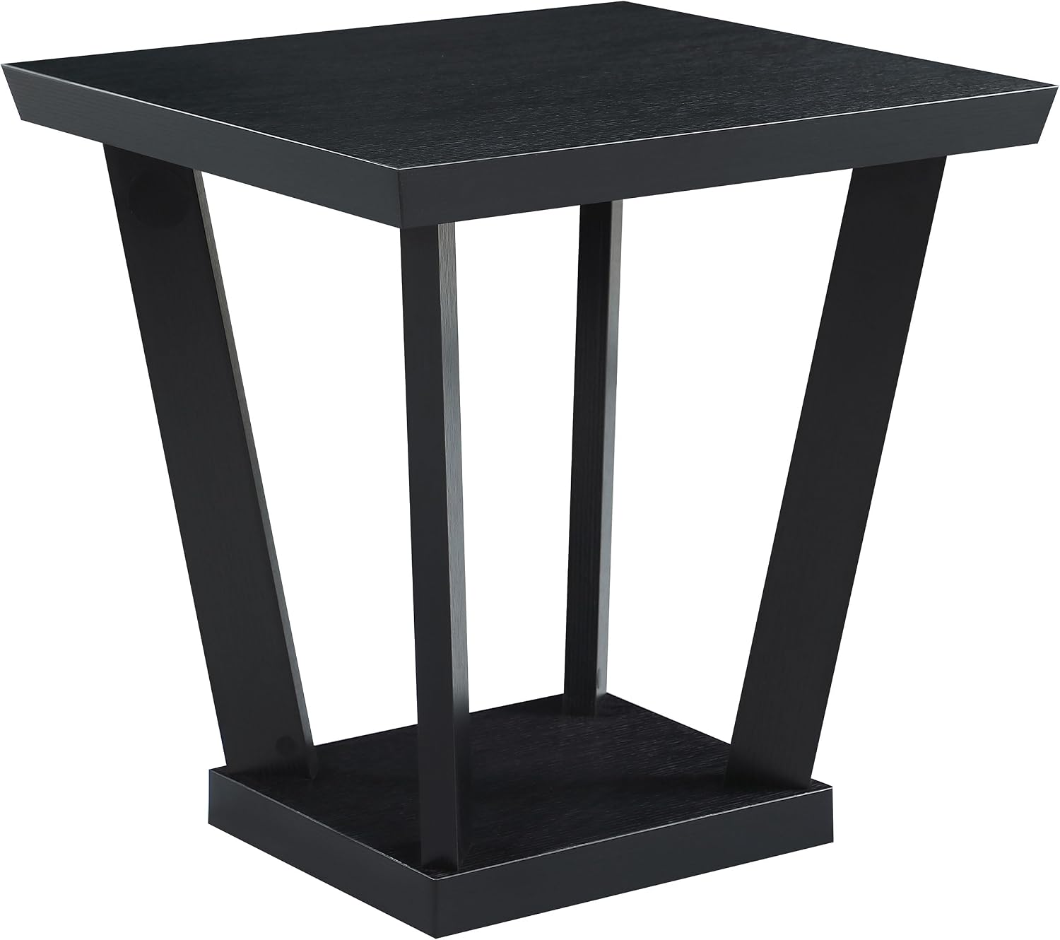 Coaster Home Furnishings - Aminta - Wood - 3-Piece Coffee and End Table Set with Beveled Tops, Angled Legs, and Flush Squared Base - Contemporary Style - Living Room - Black - 753434