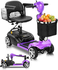 Ecomobi 20-45 Miles Mobility Scooter for Seniors & Adults, 4 Wheel Motorized Mobility Scooter for Travel, Removable Lithium Battery, 350W Motor, Dual Baskets, 300 lb Capacity, GPS Tracker,Purple,18ah