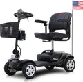 Metro Mobility 4 Wheel Powered Mobility Scooters for Seniors - 300 lbs Capacity Electric Scooter with Seat for Adults, Travel - Long Range Power Extended Battery & Comfortable Larger Legroom - Grey
