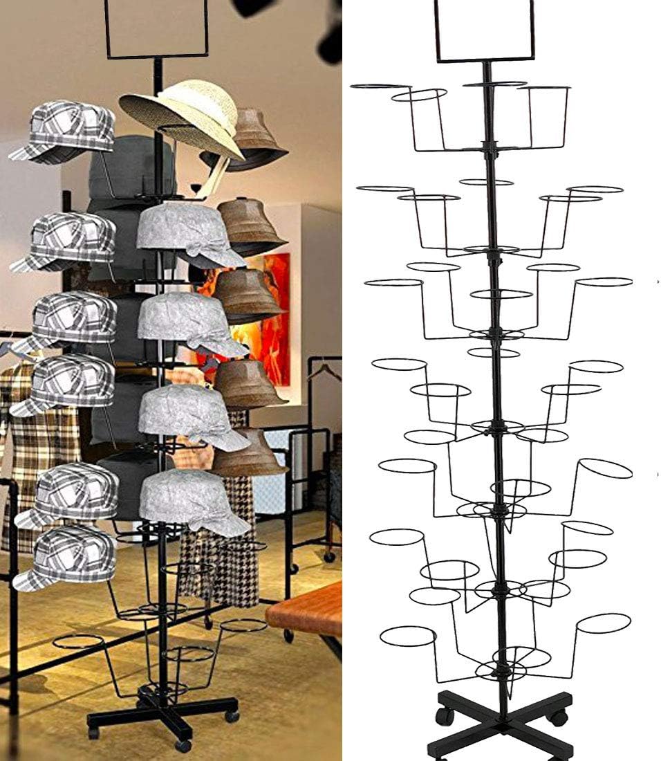 Rigma HAT DISPLAY - HAT RACKS - Winter, Baseball, Cowboy, Womens, Mens, Baby - HARD DURABLE HAT STAND RACK - 7 TIER 35 HATS