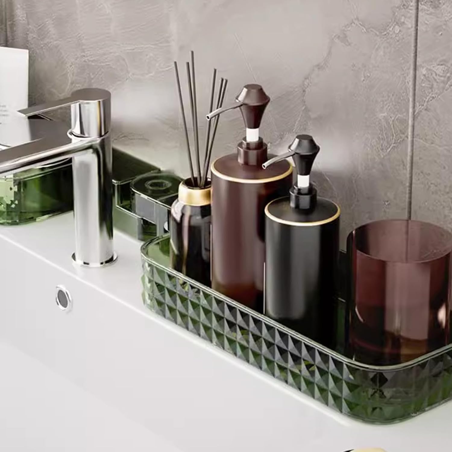 Hanging Rotating Corner Shelf, Wall-Mounted U-Shaped Bathroom Organizer, Punch-Free Foldable Shower Rack, Clear Storage Solution for Space-Saving and Easy Access(Green)