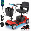SUNDERWELL Mobility Scooters for Seniors & Adults, Compact Foldable Mobility Scooter with Tool-Free Disassembly, 15 Miles Range Electric Powered Mobility Scooters with 300 lb Capacity & USB Port (Red)