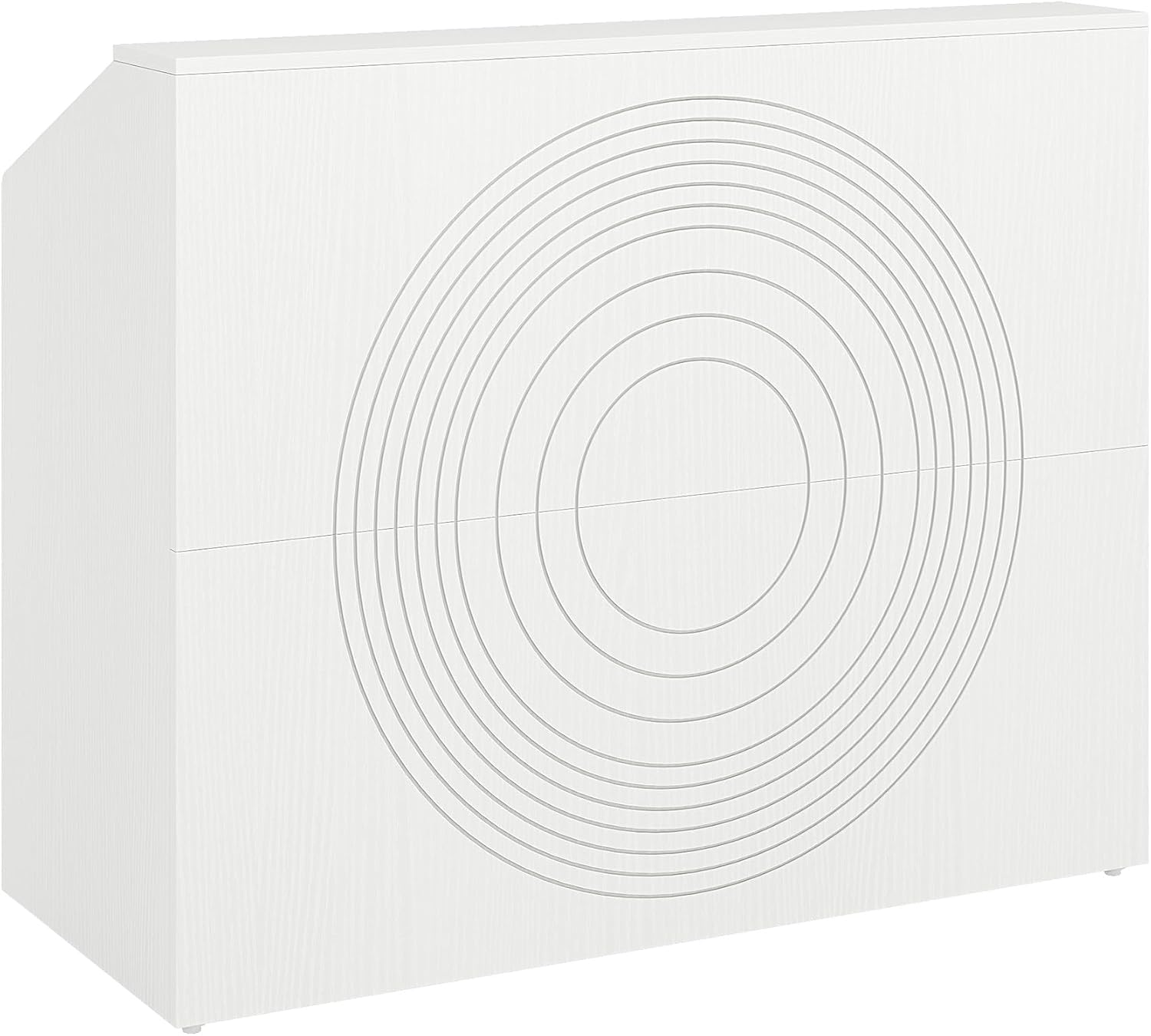 Tribesigns Reception Desk with Counter, Modern Front Desk Reception Room Table with Cable Grommet, 47 inch Retail Counter for Checkout, Lobby, Beauty Salon, Home Office Desk, White