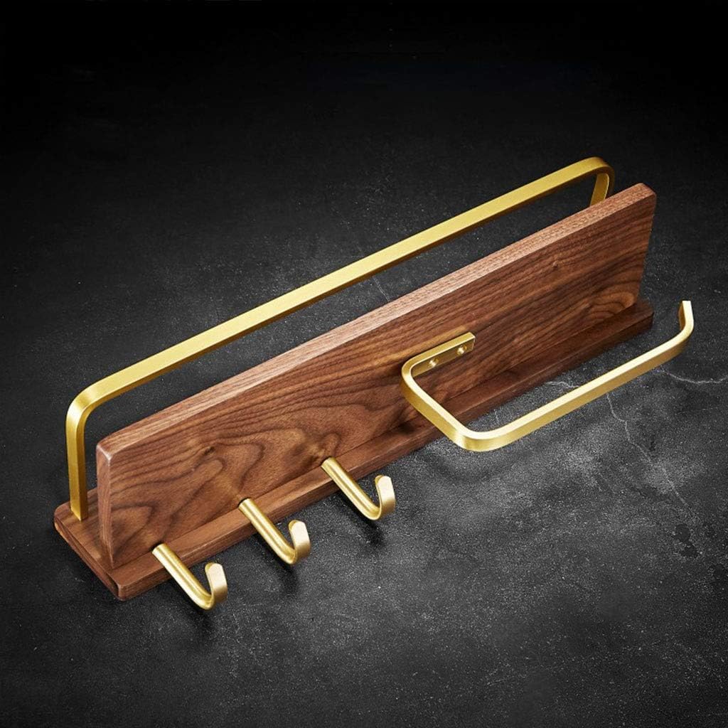 Floating Shelves Solid Wood Bathroom Shelf, Home Wall-Mounted Coat Rack, Bathroom Towel Bar, Modern Wall Decoration, Load Bearing 10kg (Color : Brown, Size : 45 * 11.5cm)