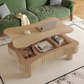 Unique Cloud Coffee Table with Lifting Top Low Coffee Table with Storage Farmhouse Country Rustic Wooden Coffee Tables Cute Irregular Center Tables for Living Room 42.52'' Natural Wood