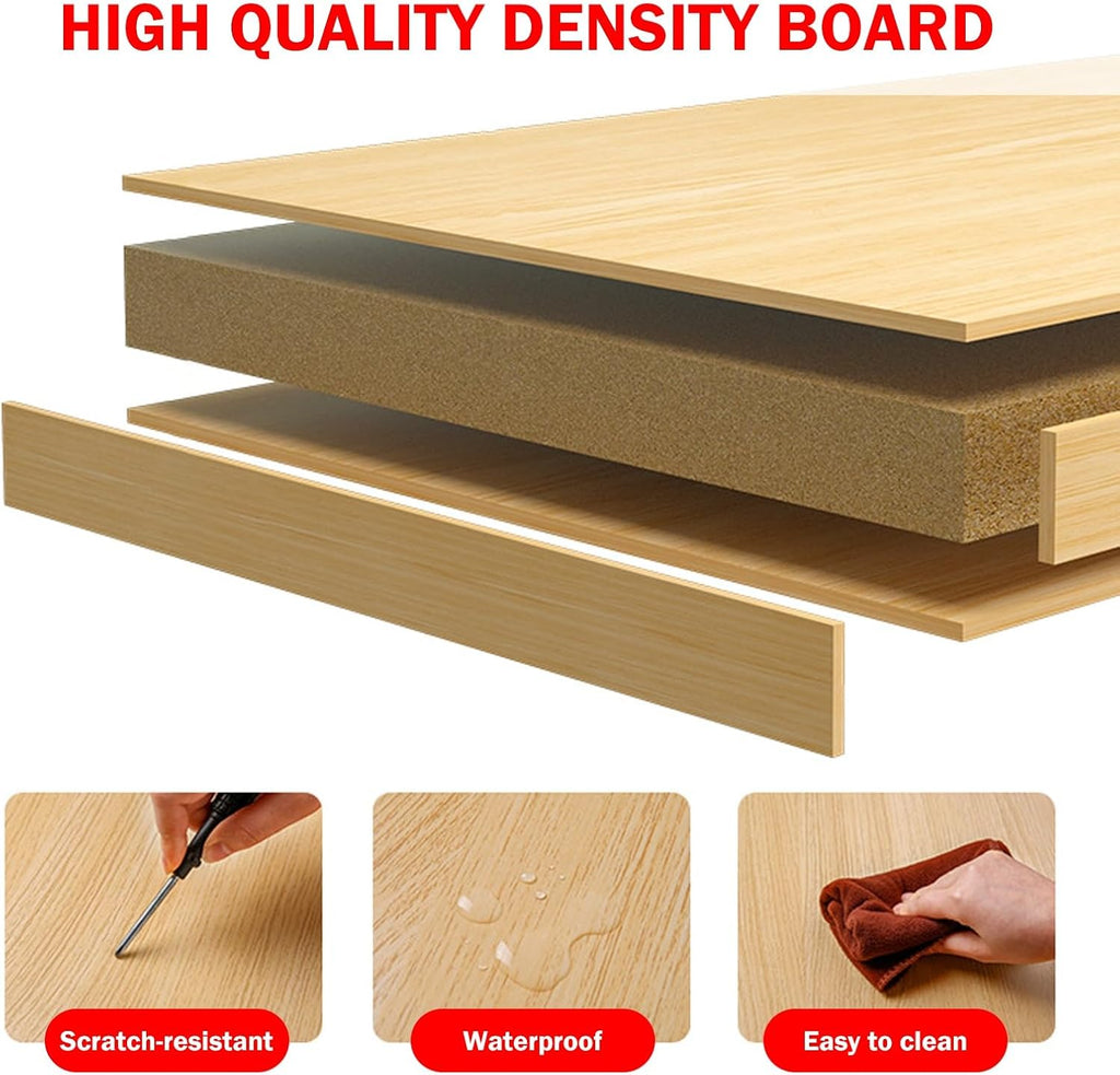 Small Computer Desk with Drawers, Stand Up Desk with Storage Shelves, Work Desk for Home Office for Bedroom, Office, Dormitory (80 * 50 * 100cm)