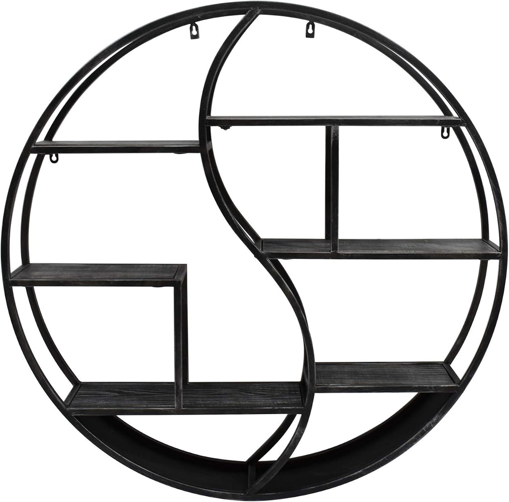Christopher Knight Home Bobby Industrial Hanging Circular Wall Shelf, Gray Finish