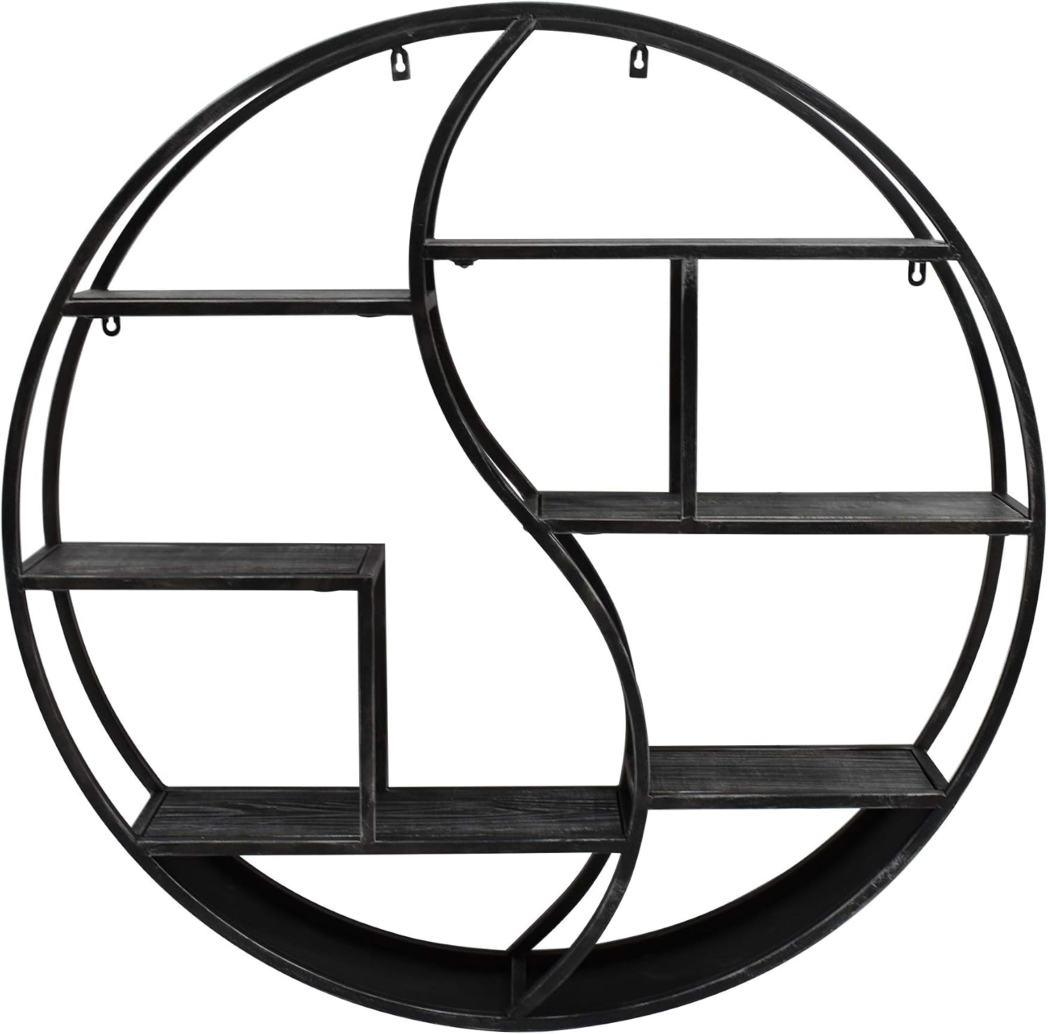 Christopher Knight Home Bobby Industrial Hanging Circular Wall Shelf, Gray Finish