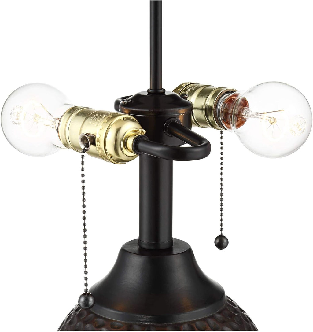 360 Lighting Cody Modern Industrial Rustic Table Lamps 26' High Set of 2 Hammered Oiled Bronze Brown Oatmeal Linen Drum Shade for Living Room Bedroom House Bedside Nightstand Home Office