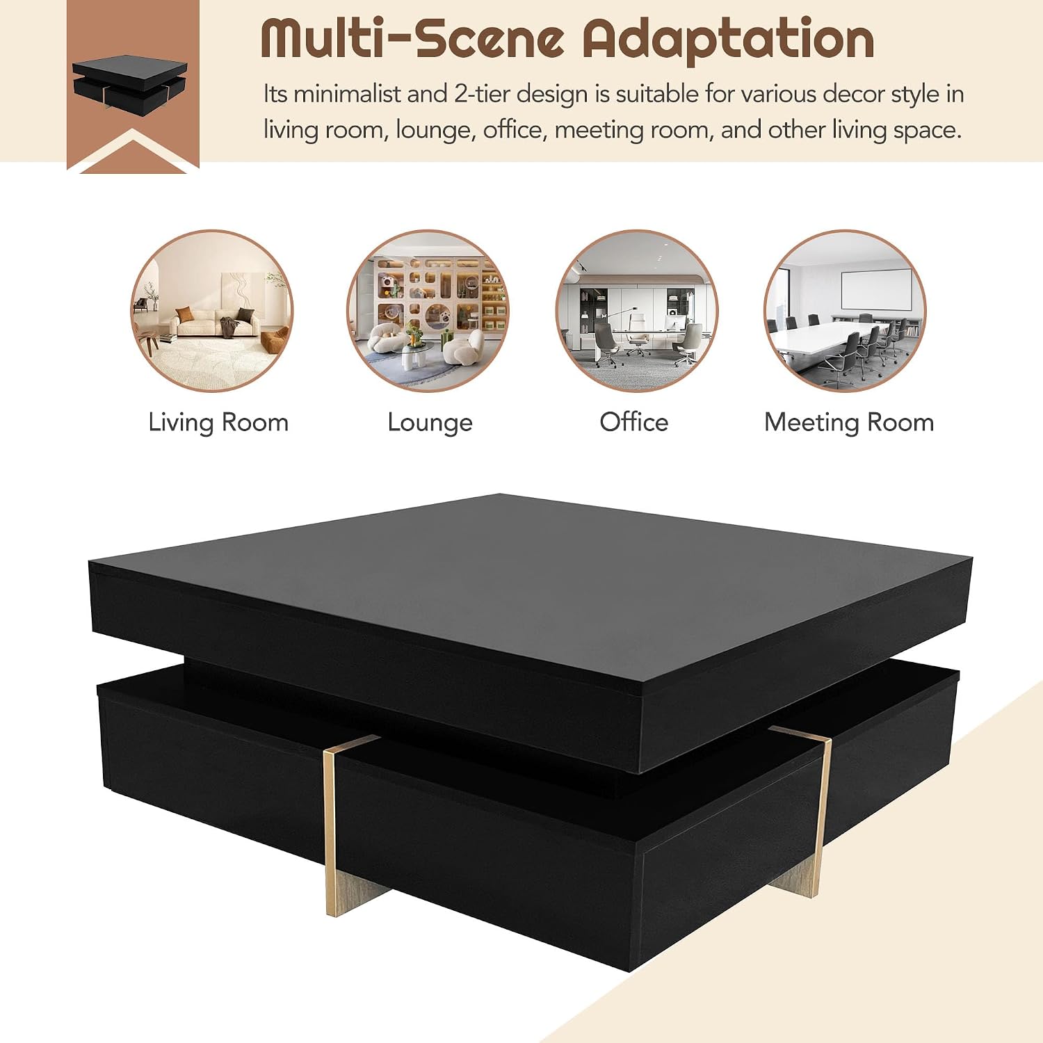 Modern Coffee Table, Black