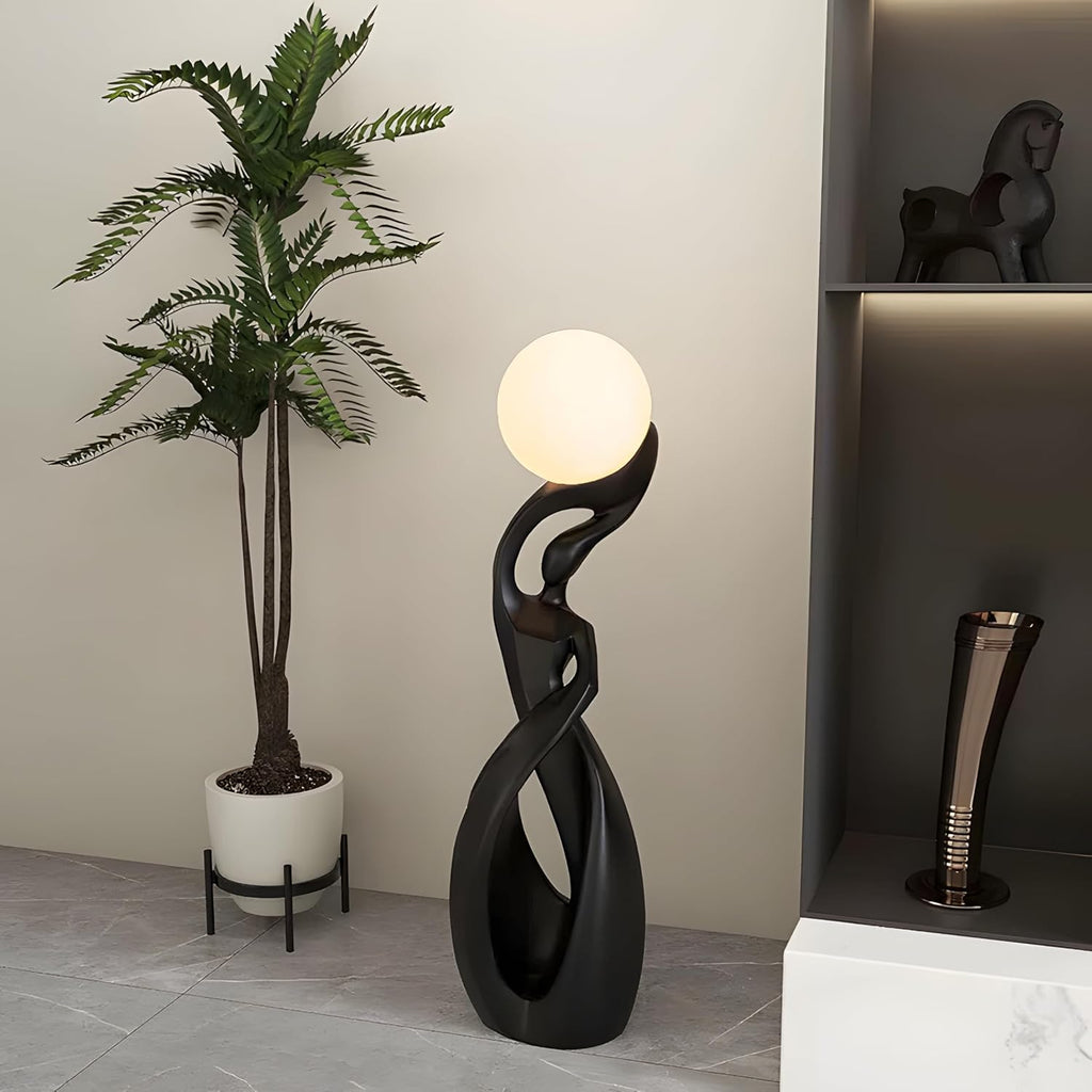 Modern Floor Lamp,Black Floor Lamps,Bedside Lamp with 3D Moon Lights | Creative Nordic Art Decoration Tall Standing Lamp for Living Room Bedroom,Corner,Dresser,Office