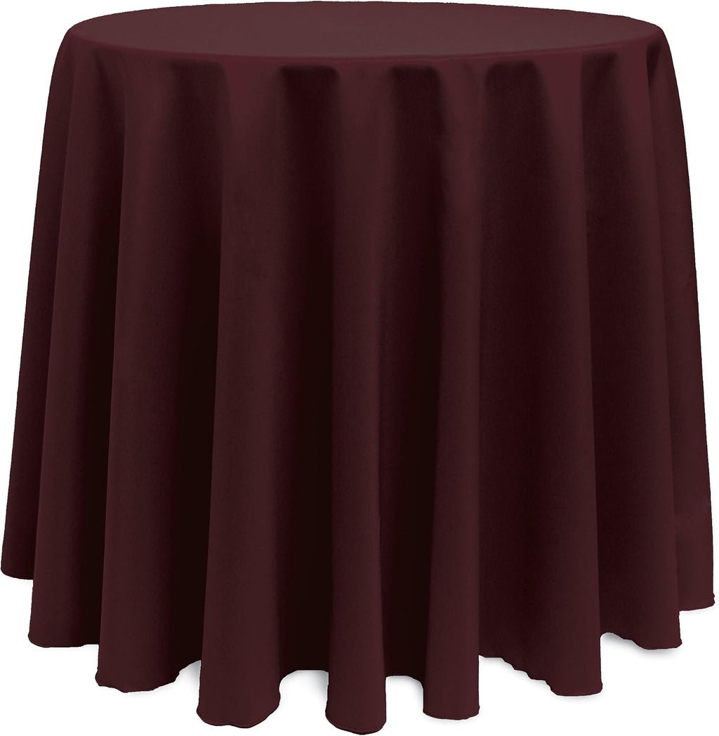 Ultimate Textile 90in Round Tablecloth - Polyester Table Cover with Seamless Design, Machine Washable, Stain & Wrinkle Resistant for Weddings - Burgundy, 3 Pack