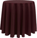 Ultimate Textile 90in Round Tablecloth - Polyester Table Cover with Seamless Design, Machine Washable, Stain & Wrinkle Resistant for Weddings - Burgundy, 3 Pack