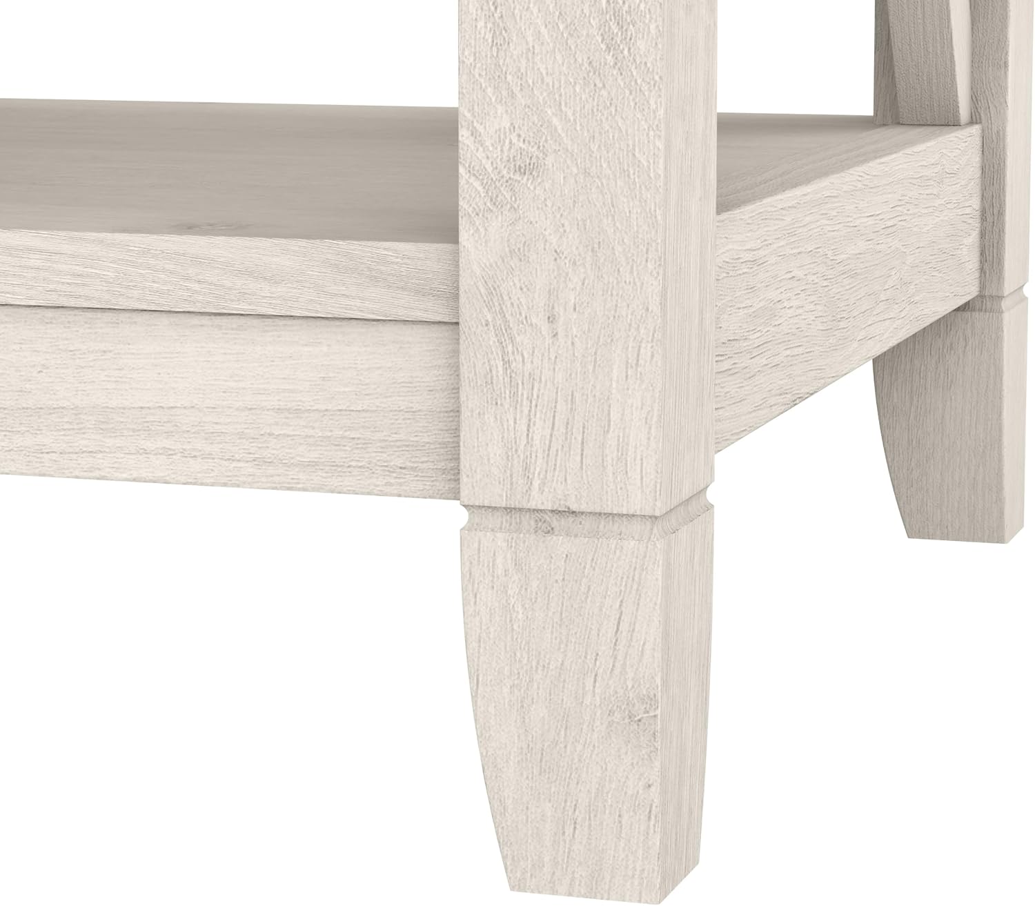 Bush Home End Table with Drawer, Nightstand with Storage, Living Room and Bedroom Furniture, Key West Collection, Linen White Oak