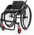 Lightweight Wheelchair,Sports Wheelchairs,Aluminum Alloy Wheelchair,Leisure Wheelchair,All Terrain Wheelchair,Self-propelled Shock-Absorbing Wheelchair,with Handbrakes And Quick Release Rear Wheels(Bl