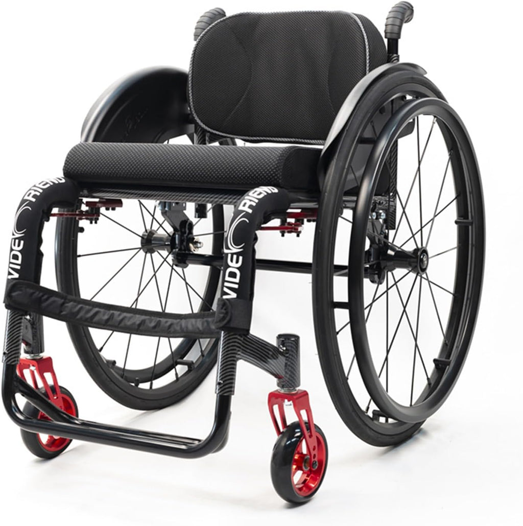 Lightweight Wheelchair,Sports Wheelchairs,Aluminum Alloy Wheelchair,Leisure Wheelchair,All Terrain Wheelchair,Self-propelled Shock-Absorbing Wheelchair,with Handbrakes And Quick Release Rear Wheels(Bl