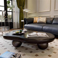 Cloud Coffee Table, Modern Coffee Table for Living Room Apartment, Cartoon Irregular Indoor Tea Table, Cute End Table with Ball 3 Legs, Easy Assemble,Black l47.2