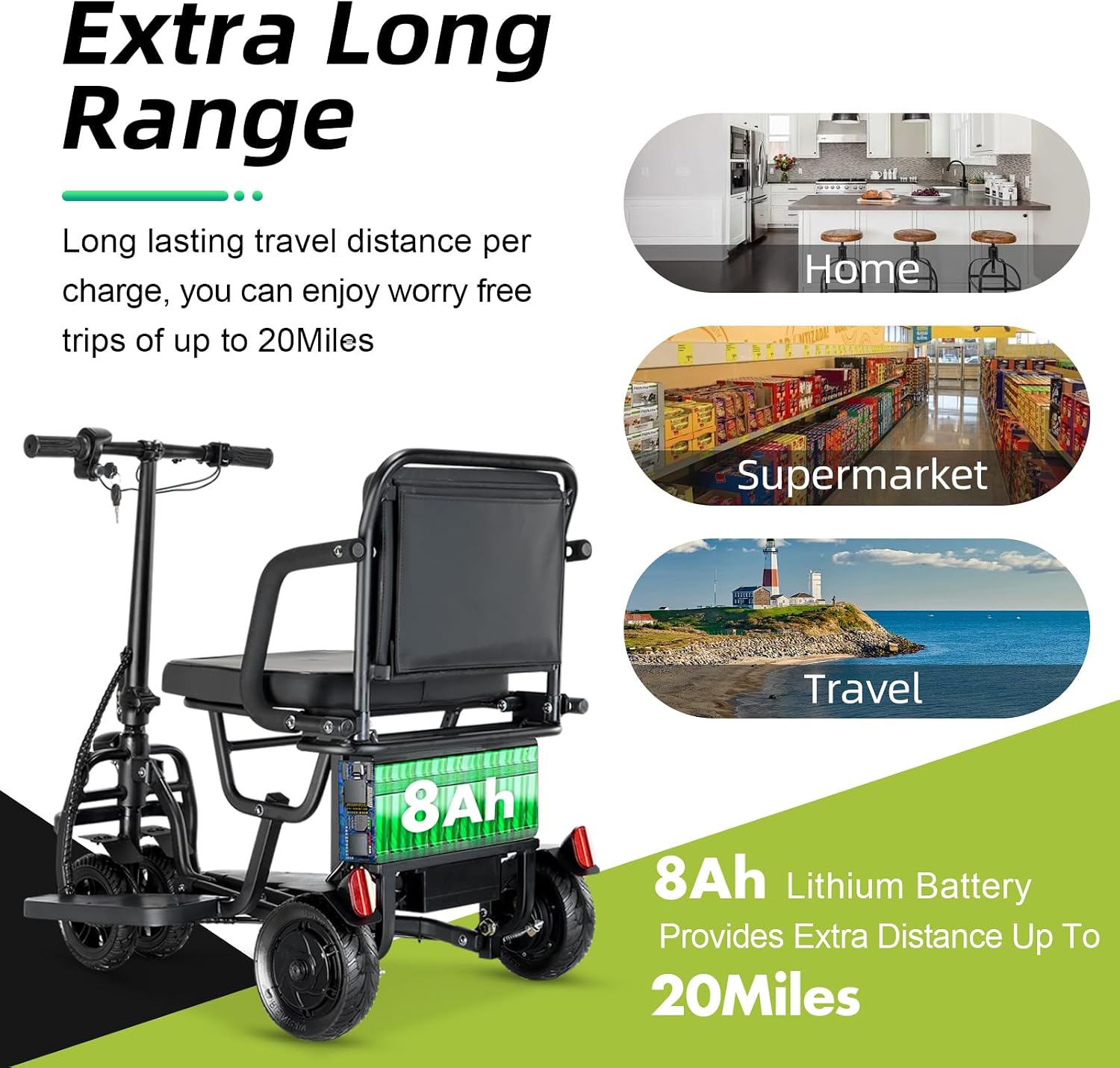 2026 Upgraded Mobility Scooters for Seniors, Dual Front Wheels, 20 Miles Electric Scooter All Terrain, 9.3MPH Ultra Lightweight Folding Scooter, Scooters forAdults Motorized Foldable Lightweight