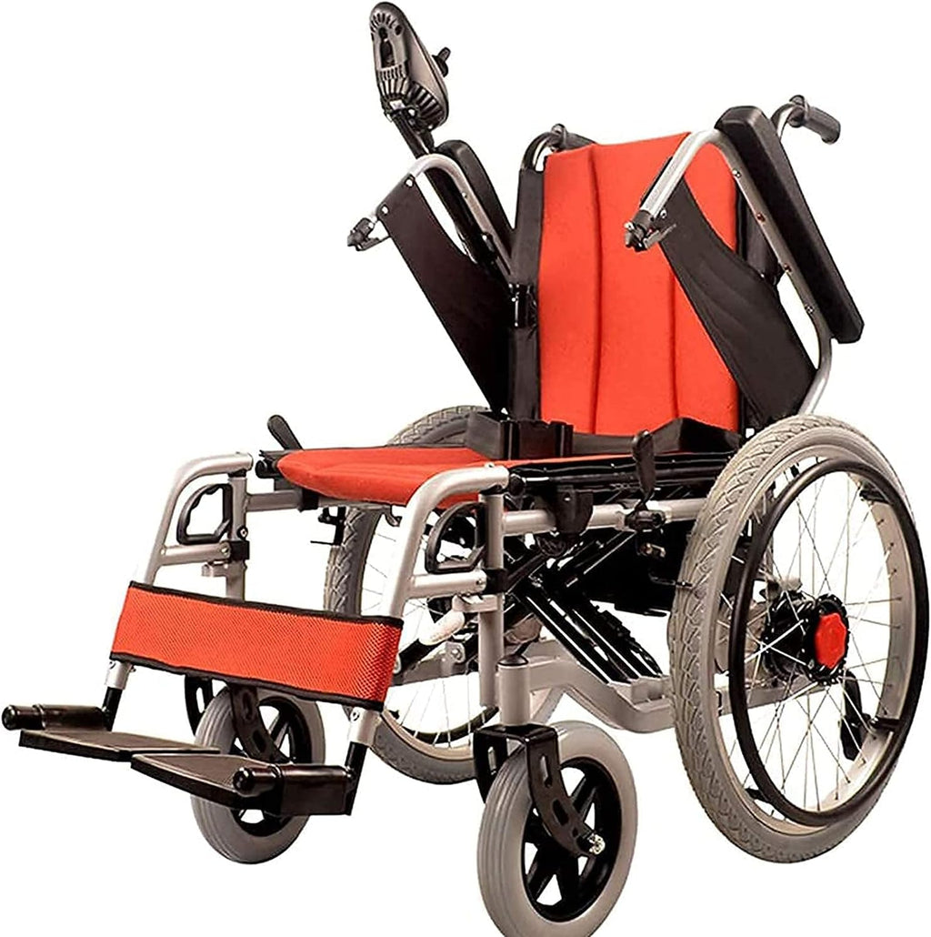 Electric Wheelchair and Flashlight Dual-Purpose Lightweight Folding Four-Wheel Smart Scooter Wheelchair for The Elderly with Disabilities