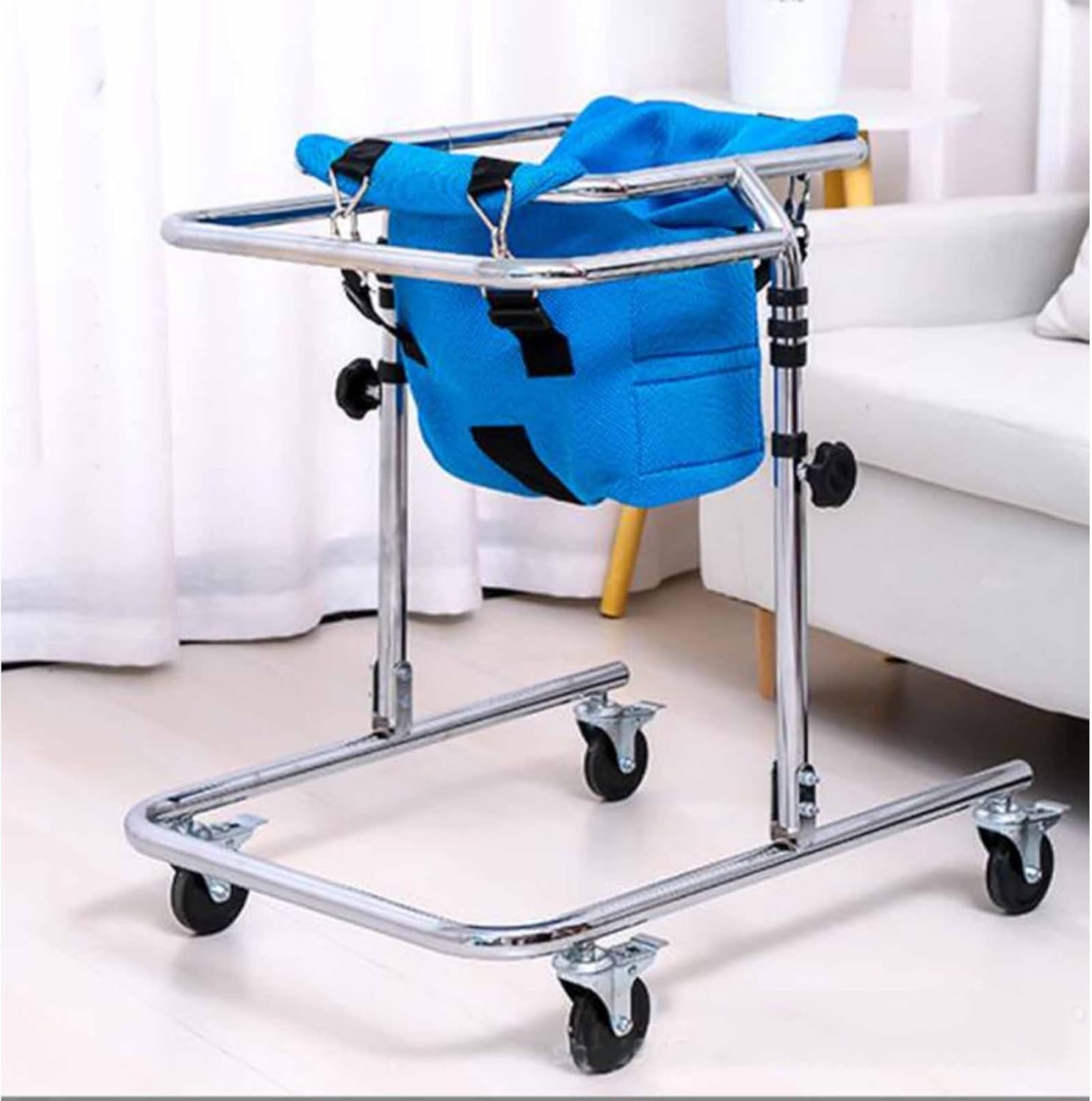 Rehabilitation Rollator Walkers Disabled,4 Walker with Wheels and Seat Disabled Auxiliary,Foldable Hemi Walker Equipment Training Walking Aid