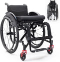Light Wheelchair,Folding Wheelchair For Adults,Lightweight Foldable Wheelchair,Aluminum Alloy Wheelchair,Compact Wheelchair,Sports Folding Transport Wheelchair,All - Terrain Wheelchair(Size:34cm/13.4i