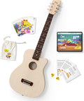 Loog Pro 6 Acoustic kids real guitar for Beginners Compact size Ages 9+ Learning app and Lessons included