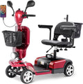 4 Wheels Eldryvon EV03 Electric Mobility Scooter for Seniors, Dual Baskets, 350W Powered Wheelchair with Rotating Seat, Foldable Motorized Scooter for Adult with USB Port, 300Lbs Capacity All Terrain