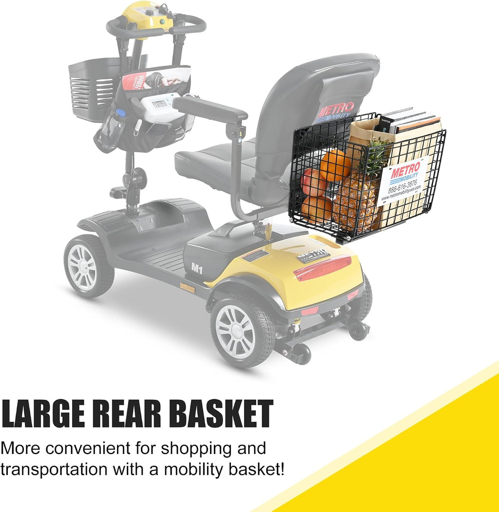 Folding Mobility Scooter for Seniors 4 Wheel Scooter for Adults Electric Medical Scooter Compact for Travel - Electric Powered Wheelchair Device - Compact Heavy Duty Mobile(M1 Yellow)