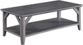 Convenience Concepts Winston Coffee Table 47.25' - Farmhouse, Rustic Center Room Accent with Storage Shelf for Traditional Living & Family Room, Weathered Gray