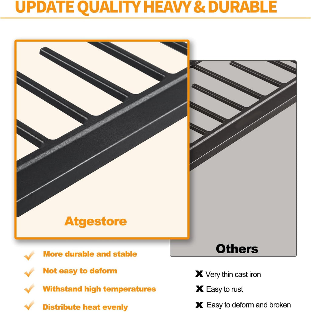 Atgestore W11394363 Stove Grate Replacement for Whirlpool Gas Stove Cast Iron Grate WPW10447923 WFG524SLAB0 WFG524SLAB1 Whirlpool Gas Range Parts Stove Top Cooktop Surface Burner Grate Rack