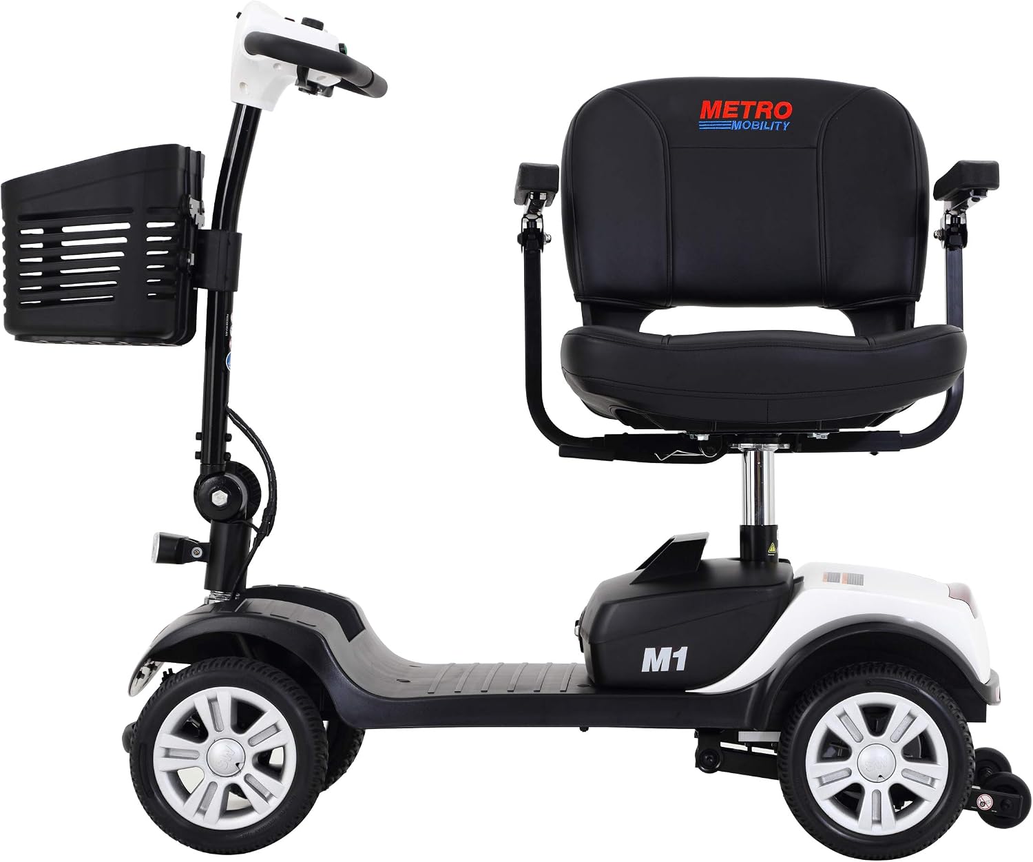 Folding Mobility Scooter for Seniors 4 Wheel Scooter for Adults Electric Medical Scooter Compact for Travel - Electric Powered Wheelchair Device - Compact Heavy Duty Mobile(M1 White)
