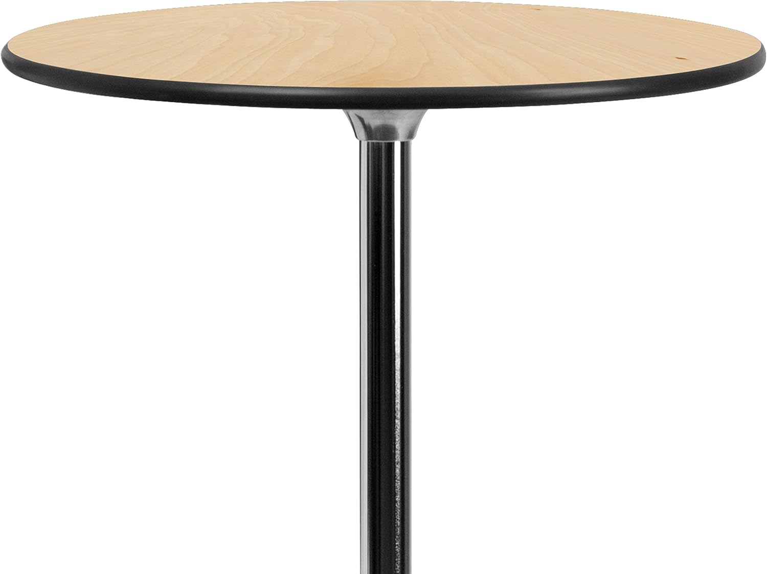 Flash Furniture Lars 30' Round Cocktail Table with 30' and 42' Columns, Adjustable Standard or Bar Height Round Table for Events or Home Use, Natural