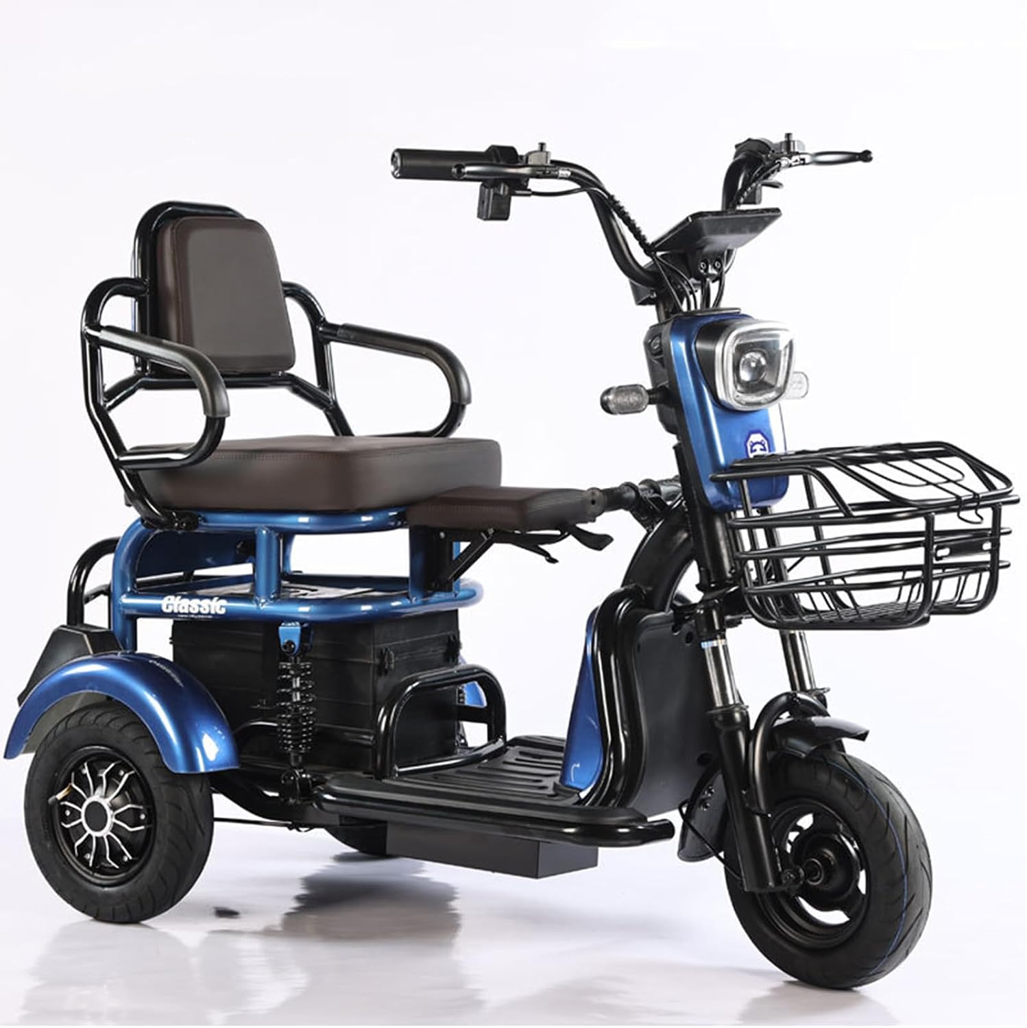 Leisure Scooter for The Elderly/Adults, Electric Scooter for Driving, 20Ah Lithium Battery Electric Small Mini Tricycle,Blue
