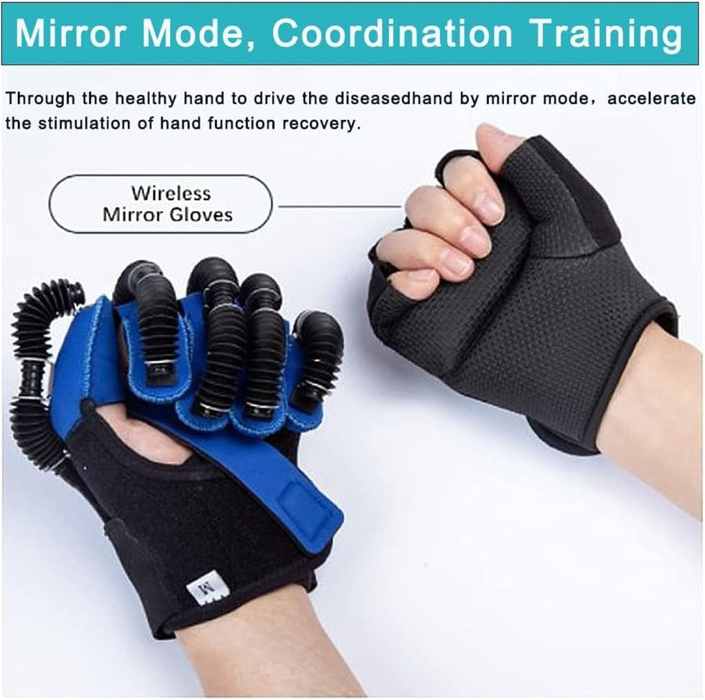 Disability Aids Rehabilitation Equipment Hemiplegia Finger Rehabilitation Trainer Robot Gloves with LCD Touch Screen/Timing/Training Intensity,Right-S