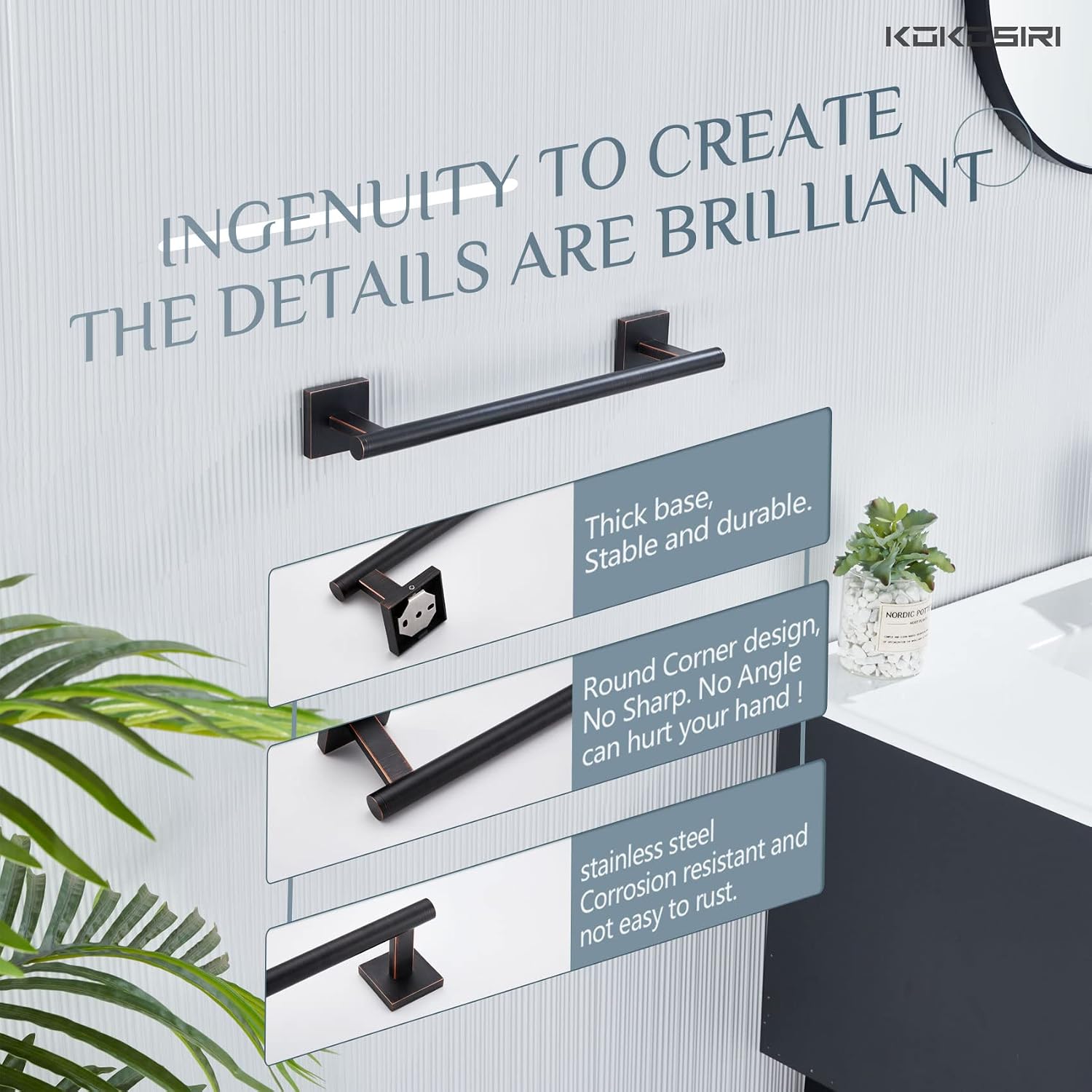 Toilet roll Holder 24 Inch Bathroom Towel Bars Toilet Paper Holder Roll Stainless Steel Wall Mount Oil Rubbed Bronze