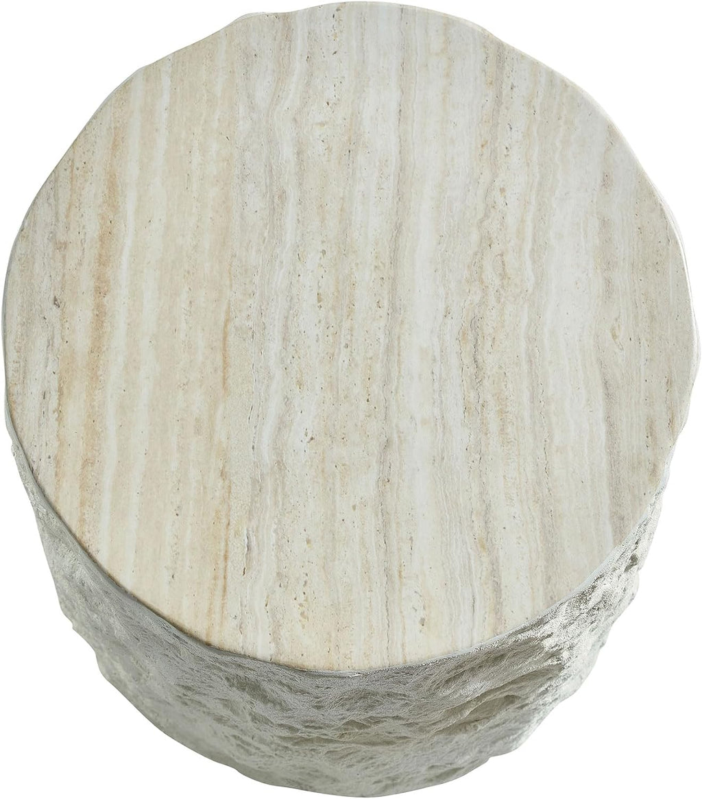 JUSTONE Round Coffee Table Set of 2,Modern Minimalist Side Tables for Living Room,Faux Marble Look，End Tables for Small Space,Home Office Decor