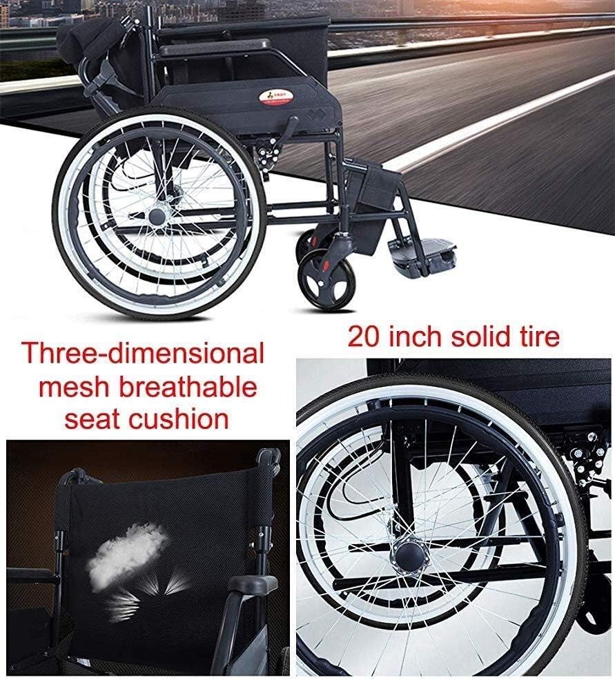 Wheelchair Aluminum Alloy Fold Light, Old Man Disabled Trolley Super Light Scooter,Portable