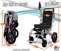 New Best Rated Exclusive Folding Motorized Electric Power Wheelchair Scooter, Airplane Travel Safe, Portable Heavy-Duty Power Electric Wheelchair (20 Inch Seat). (Silver)