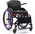 Wheelchair For Adults,Folding Lightweight Sports Wheelchair With Armrests,All-Terrain Aluminum Alloy Wheelchair,Adjustable Seat Height,Handbrakes Quick Release Rear Wheels Anti-Tip Wheels(Purple,40cm/