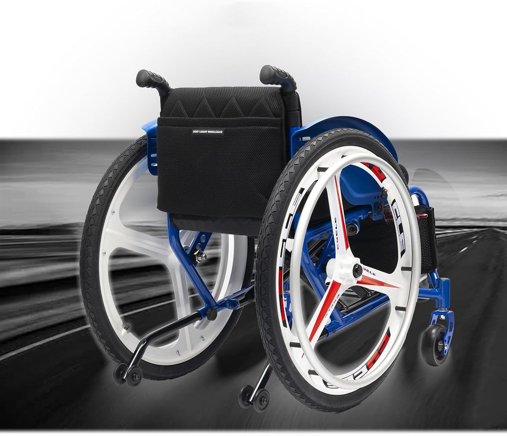 Wheelchairs,Lightweight Wheelchair,Self-Propelled Wheelchairs,Portable Folding Wheelchair for Adults and Seniors,Transport Wheelchair,Sports Wheelchair(Blue,41cm/16.1in)
