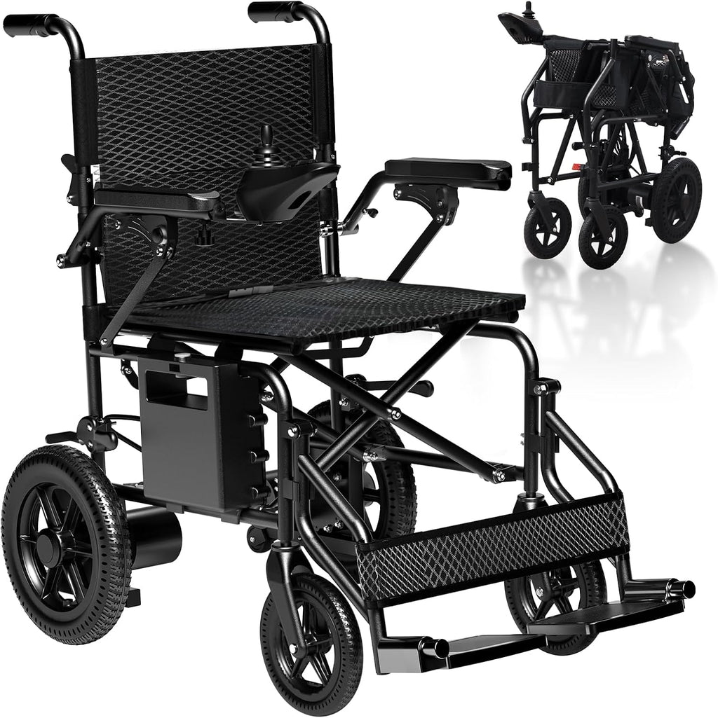 [2026 Upgrade] Hassky Electric Wheelchair for Adults Foldable, 15 Miles Range Motorized Wheelchair, All Terrain Power Wheelchairs for Seniors Supports Up to 350 lbs Black