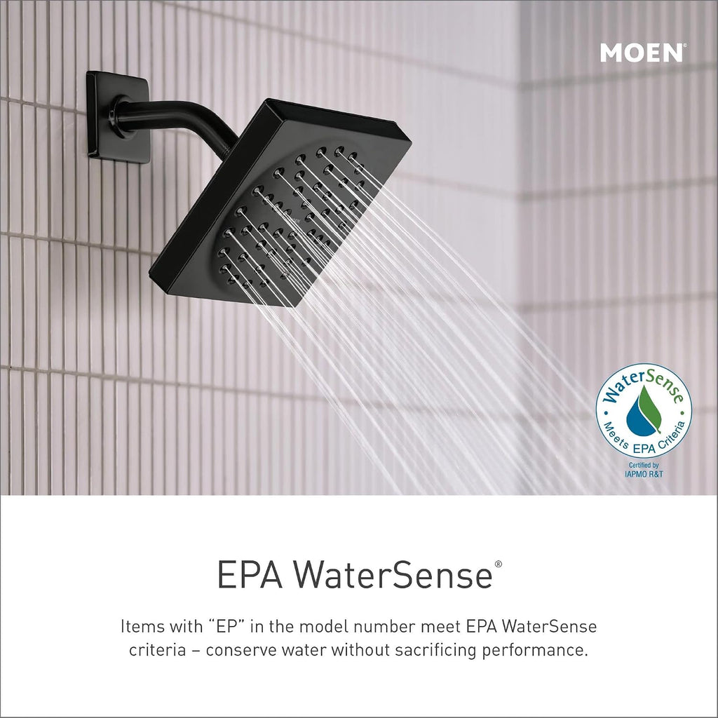 Moen UT2283EPBL Dartmoor M-CORE 2-Series Eco Performance 1-Handle Tub and Shower Trim Kit with 8-Inch Rainshower, Valve Required, Matte Black