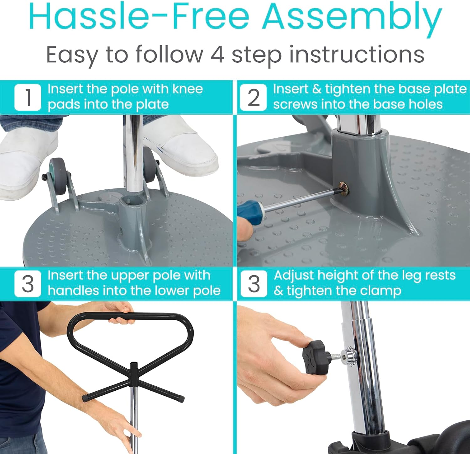 Vive Patient Turner - Turn Transfer Aid for Elderly - Mobility Sit to Stand Device for Transferring from Bed, Seat & Wheelchair - Pivot Disc 360 Degree Rotation w/Handle - Standing Aids & Supports