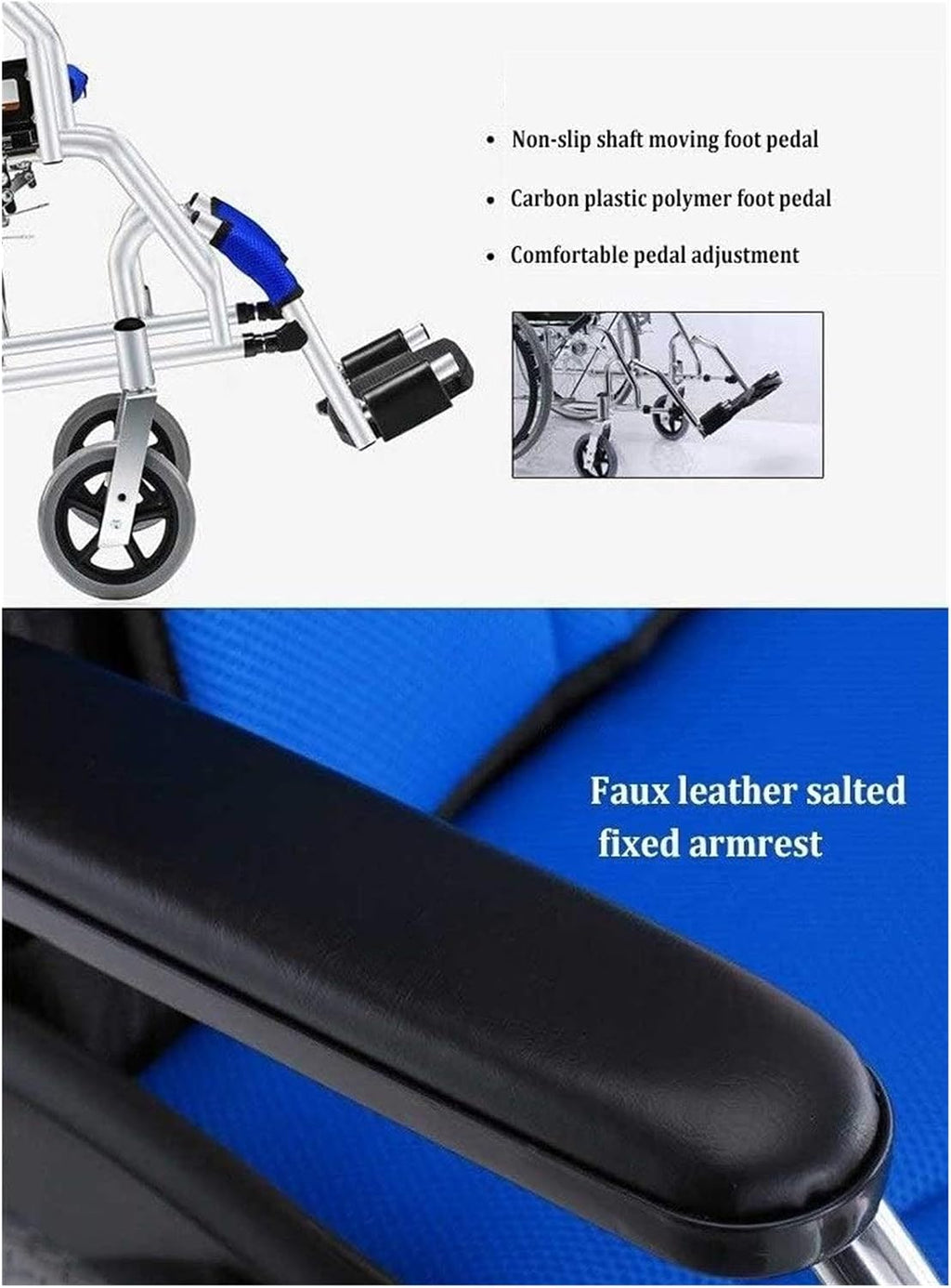 Wheelchairs Folding Wheelchair Aluminum Alloy Lightweight Travel Wheelchair Ultralight Elderly Trolley Elderly Scooter Home Disabledg Adult,