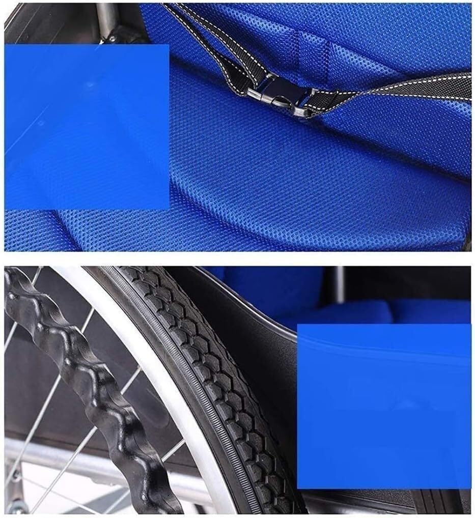 Wheelchair Self-propelled, Folding with Adjustable Foot Pedal Removable Backrest Double Brake Disabled/Elderly Manual Push Scooter,Portable