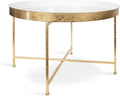 Kate and Laurel Celia Modern Glam Round Metal Coffee Table, 28.25' x 28.25' x 19', White and Gold Leaf, Chic Sophisticated Accent Table