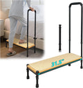 Bed Step Stool with Adjustable Handle for Elderly, Medical Step Stool for Bedside for Adults, 31.5' Long Safety Step Platform, Bed Stool for High Beds, Heavy Duty SUV Stepping Stool with Anti-Slip Mat