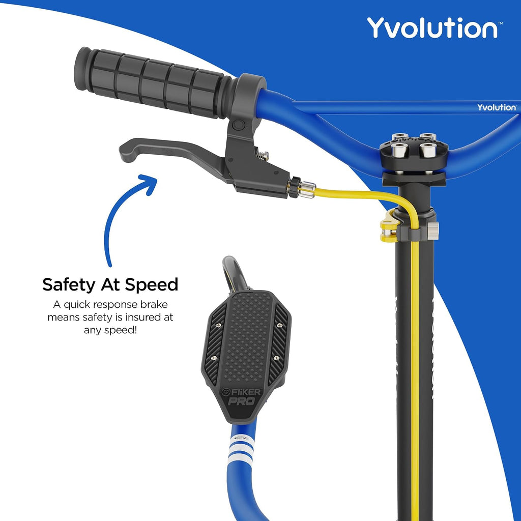 Yvolution Fliker Pro Kids Drift Scooter, Adjustable Handlebar in 3 Heights, 3 Wheels, for Boys and Girls Age 7+ Years Old, Max User Weight 220lbs/100kg