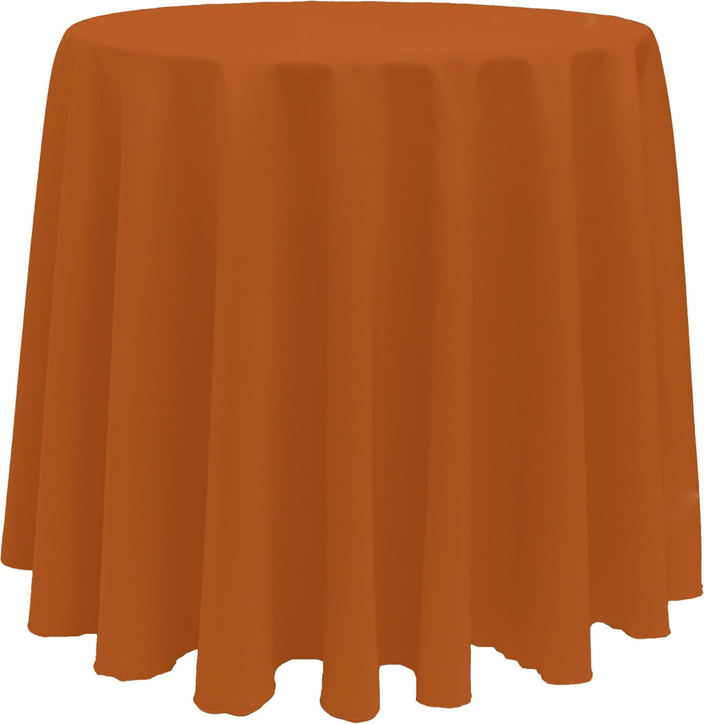 Ultimate Textile 90in Round Tablecloth - Polyester Table Cover with Seamless Design, Machine Washable, Stain & Wrinkle Resistant for Weddings - Burnt Orange, 3 Pack