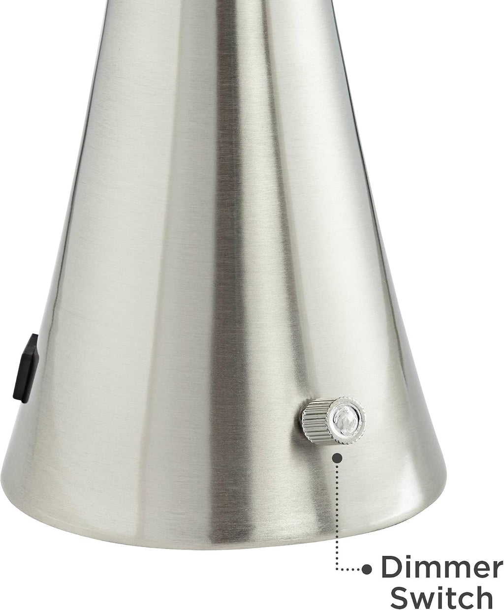 360 Lighting Karl Modern Table Lamps 27.5' Tall Set of 2 with USB and AC Power Outlet in Base Brushed Nickel Metal Black Drum Shade for Living Room Bedroom House Bedside Nightstand Home